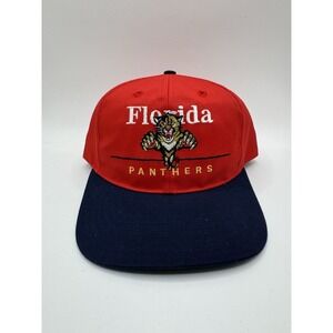 Vintage Florida Panthers Snapback Hat NHL Twins Enterprise 90s Cap Red